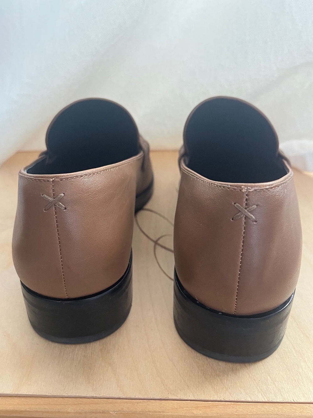 Rag & Bone Canter Brown Leather Loafers with Gold Buckle - Picture 9 of 15